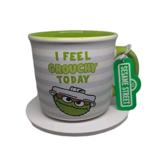 Sesame Street Coffee Mug - Oscar the Grouch "I FEEL GROUCHY TODAY" - NEW - Picture 1 of 5